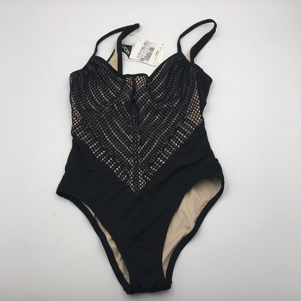 La Perla One Piece Mesh Cut Out Bathing Suit